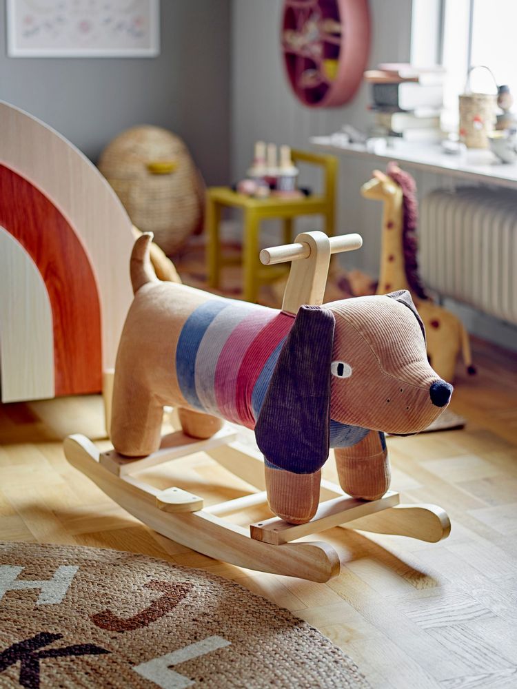 Toys - Charlie Rocking Toy, Dog, Brown, Polyester  - BLOOMINGVILLE MINI