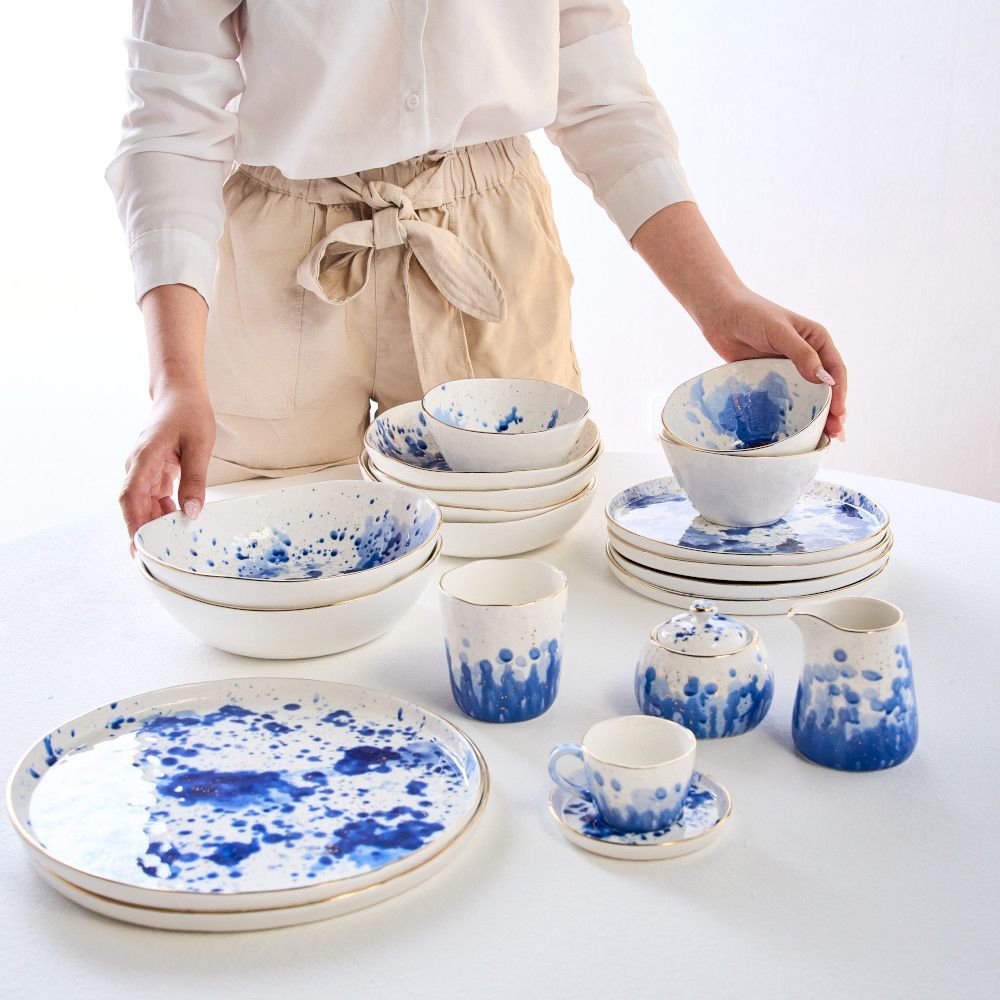 Platter and bowls - Salad plate "Marine Splash" - WERNER VOSS