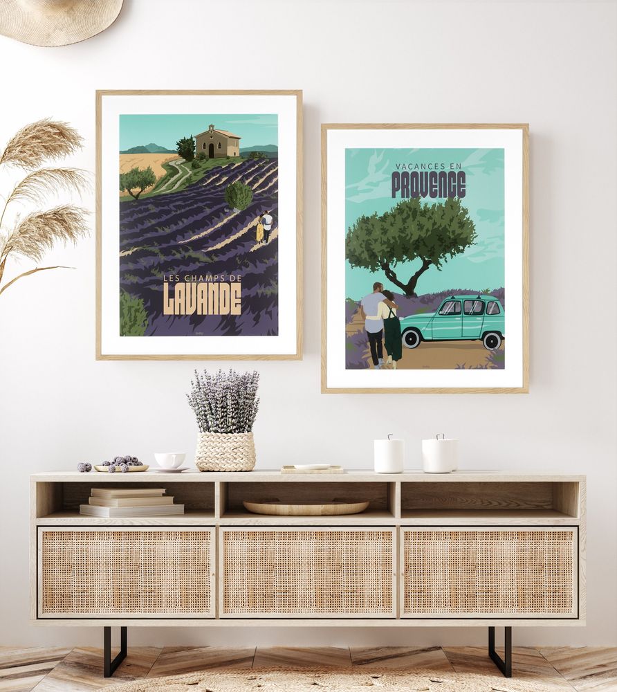 Frames - Wall decor. Les Champs de Lavande & Vacances en Provence. - ABLO BLOMMAERT