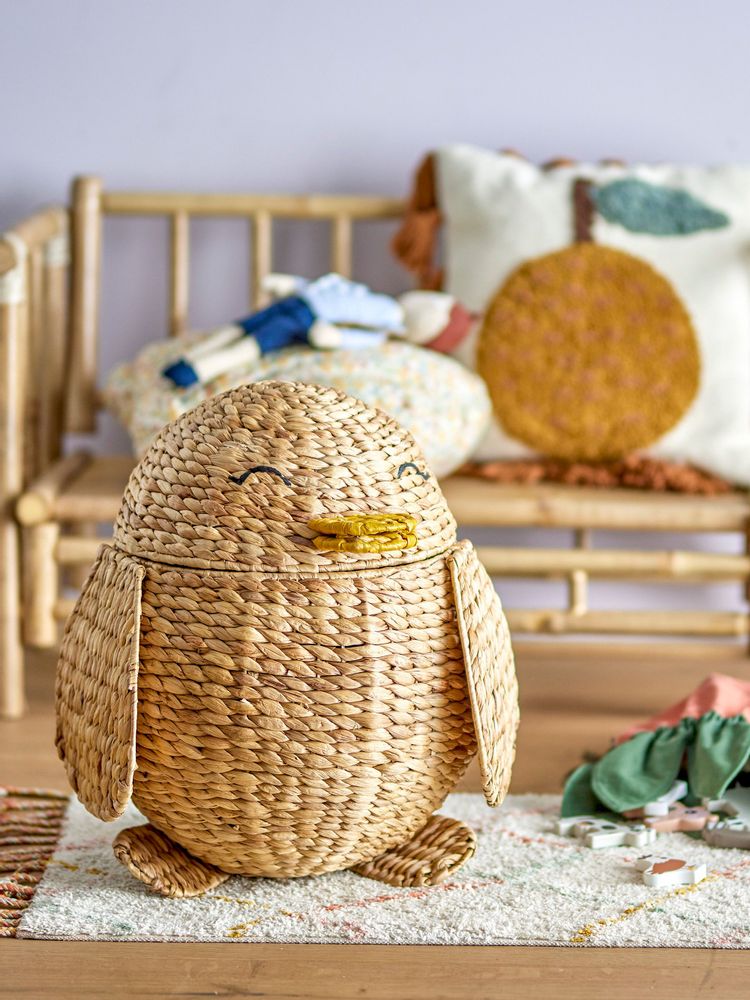 Shopping baskets - Pingo Basket w/Lid, Nature, Water Hyacinth - BLOOMINGVILLE MINI