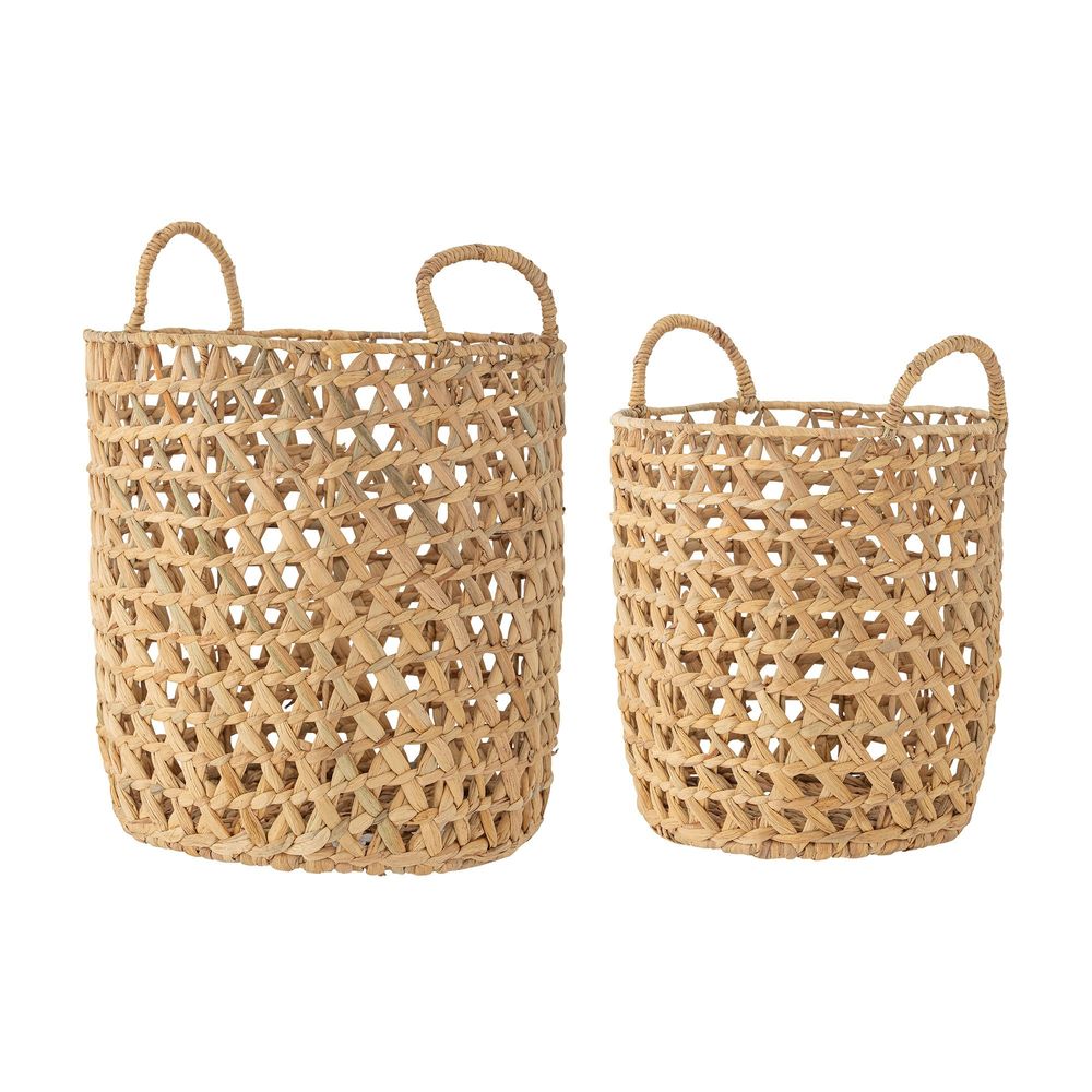 Shopping baskets - Rachel Basket, Nature, Water Hyacinth Set of 2 - BLOOMINGVILLE MULTIBRAND HOUSE