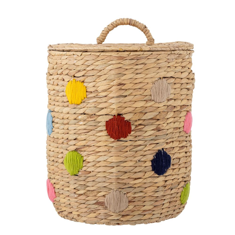 Shopping baskets - Jooha Basket w/Lid, Nature, Water Hyacinth - BLOOMINGVILLE MINI