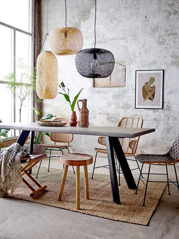 Hanging lights - Rodi Pendant Lamp, Black, Bamboo - BLOOMINGVILLE MULTIBRAND HOUSE