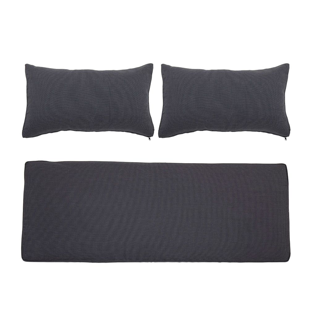 Cushions - Mundo Cushion Cover (No filler), Grey, Polyester Set of 3 - BLOOMINGVILLE MULTIBRAND HOUSE