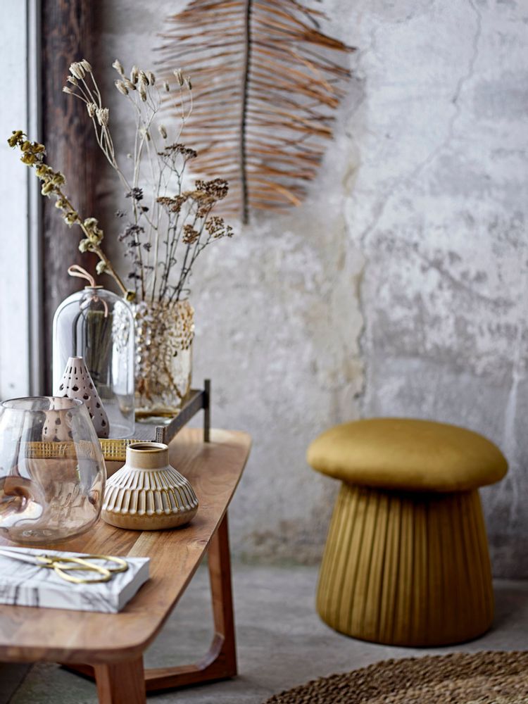 Poufs - Roberta Pouf, Marron, Polyester - BLOOMINGVILLE MULTIBRAND HOUSE