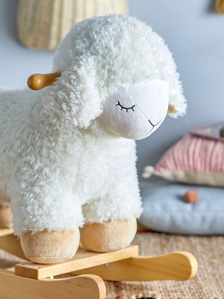 Jouets enfants - Laasrith Jouet à Bascule, Mouton, Blanc, Polyester - BLOOMINGVILLE MINI