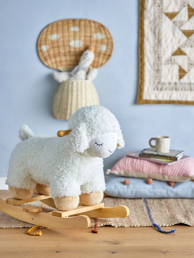Jouets enfants - Laasrith Jouet à Bascule, Mouton, Blanc, Polyester - BLOOMINGVILLE MINI