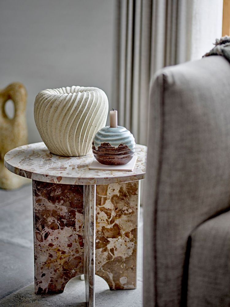 Autres tables - Jasmia Table d'appoint, Marron, Marbre - BLOOMINGVILLE MULTIBRAND HOUSE