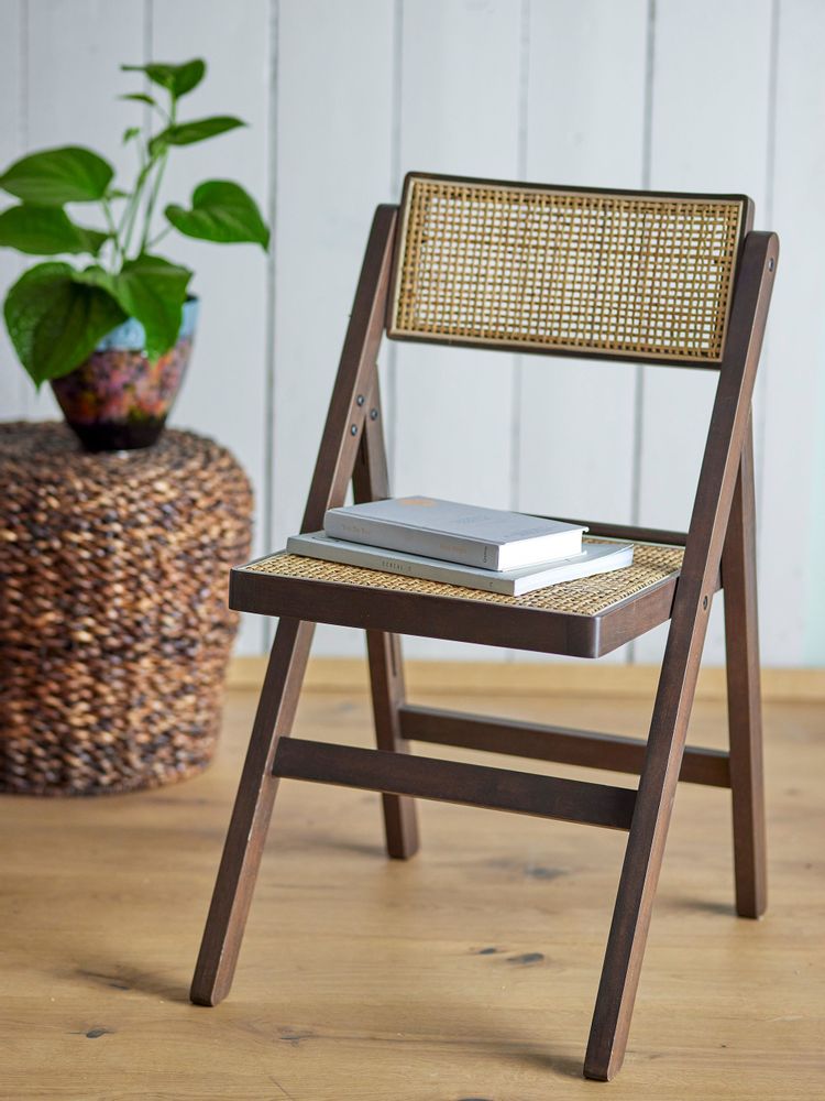 Chairs - Loupe Dining Chair, Brown, Rubberwood - CREATIVE COLLECTION