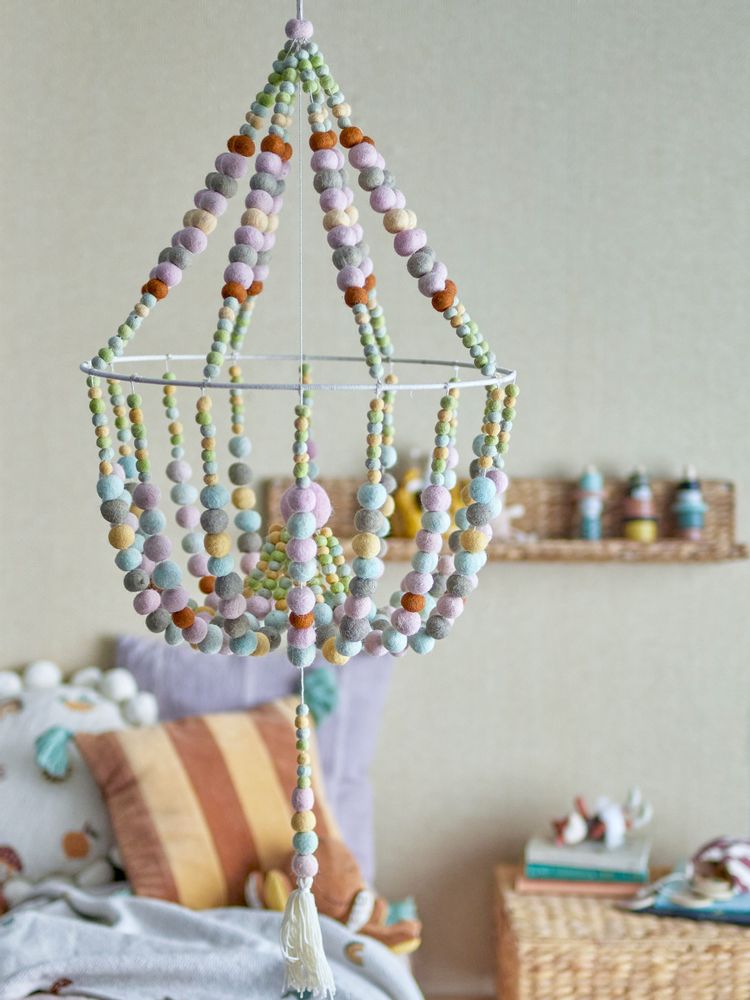 Objets de décoration - Idrees Mobile, Rose, Laine - BLOOMINGVILLE MINI
