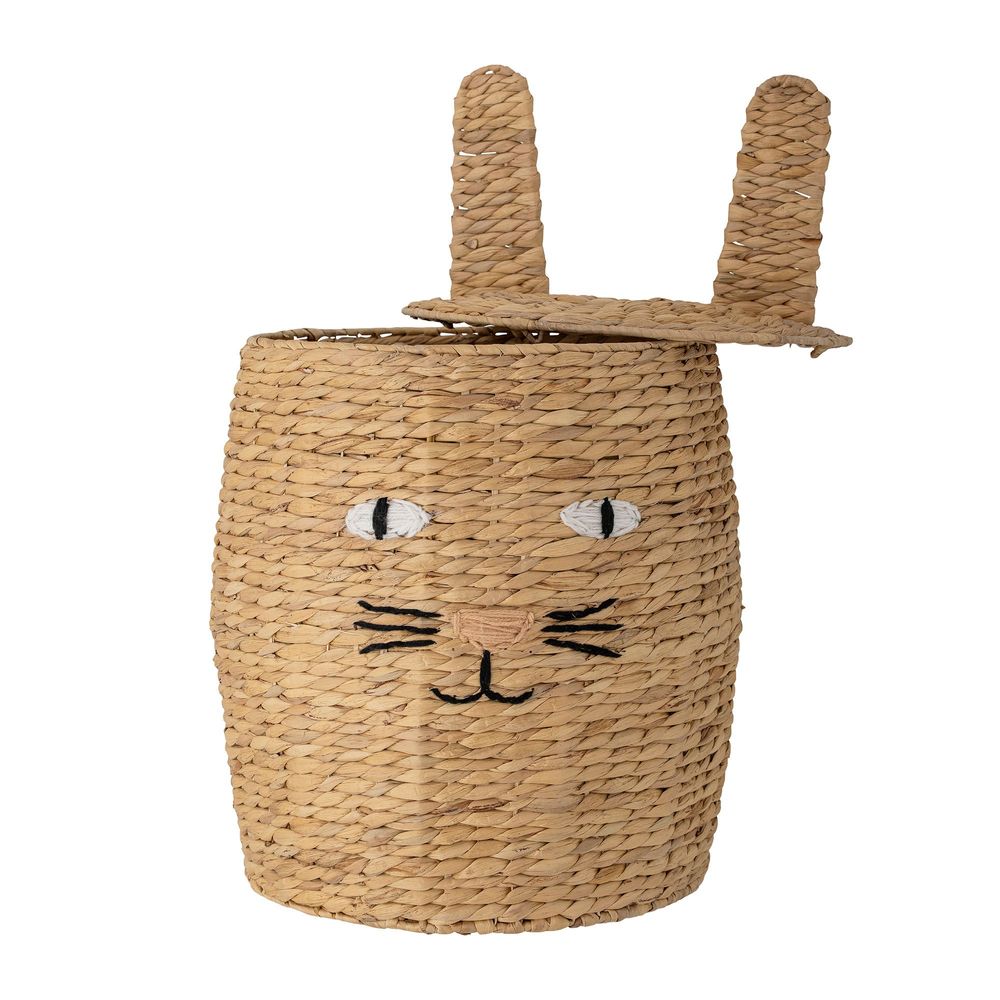 Shopping baskets - Nelle Basket w/Lid, Nature, Water Hyacinth - BLOOMINGVILLE MINI