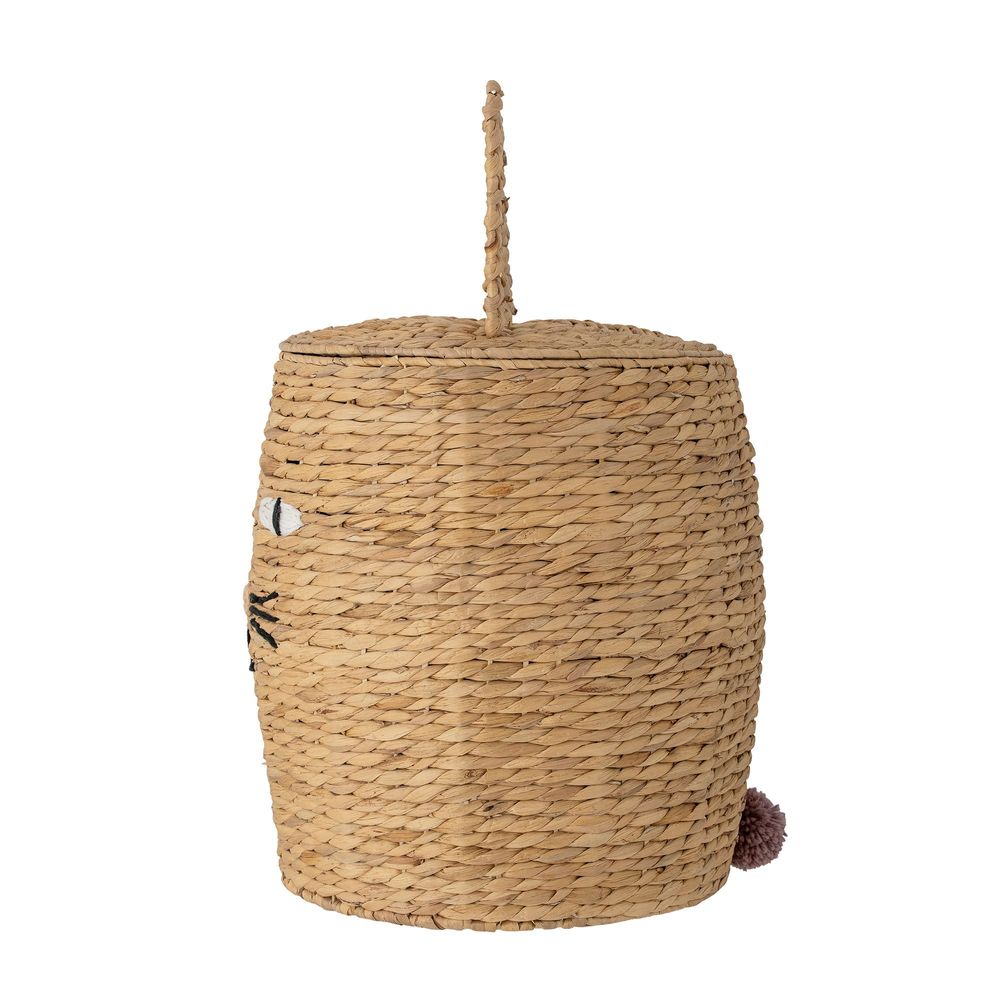 Shopping baskets - Nelle Basket w/Lid, Nature, Water Hyacinth - BLOOMINGVILLE MINI