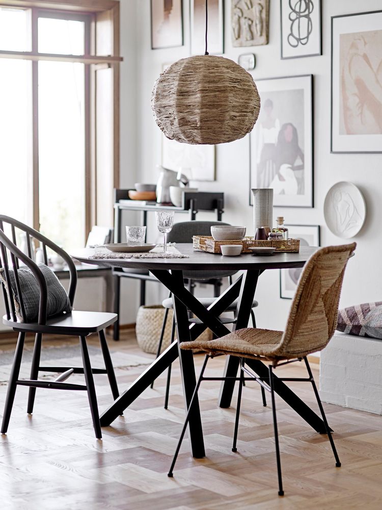 Tables Salle à Manger - Connor Table de salle à manger, Noir, FSC® 100%, Chêne - BLOOMINGVILLE MULTIBRAND HOUSE