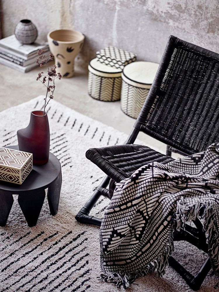 Chaises longues - Baz Chaise de salon, Noir, Rotin  - BLOOMINGVILLE MULTIBRAND HOUSE