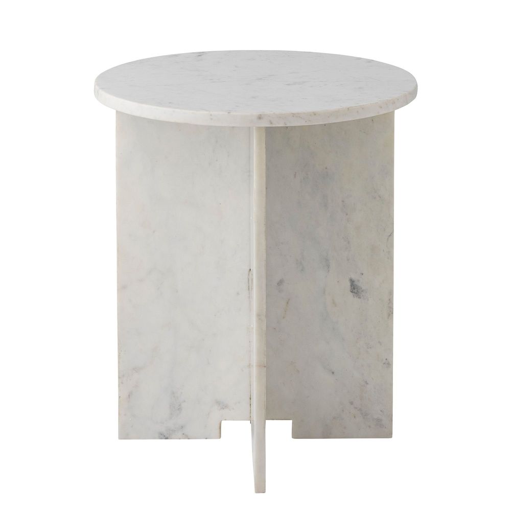Autres tables - Jasmia Table d'appoint, Blanc, Marbre - BLOOMINGVILLE MULTIBRAND HOUSE
