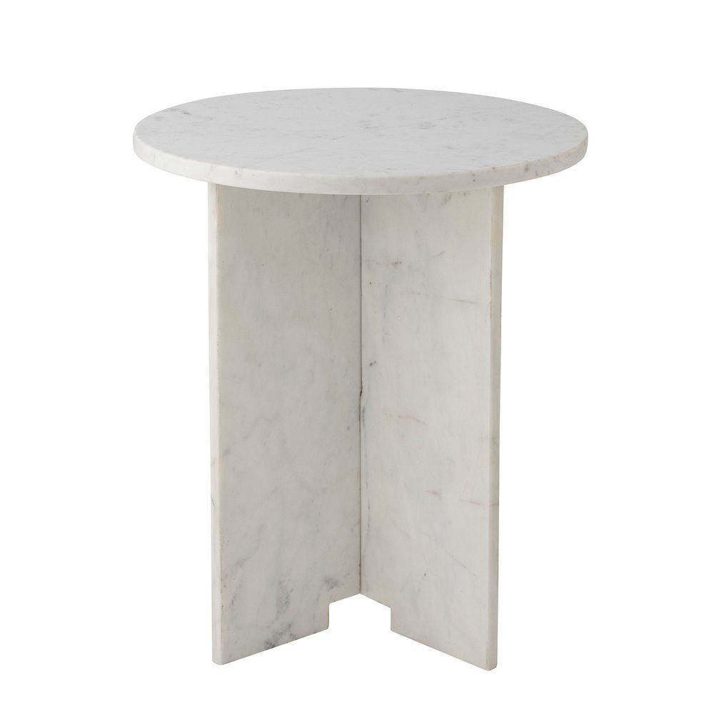 Autres tables - Jasmia Table d'appoint, Blanc, Marbre - BLOOMINGVILLE MULTIBRAND HOUSE