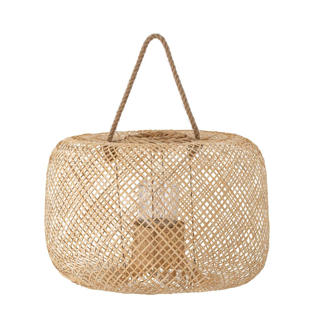 Outdoor table lamps - Musu Lantern w/Glass, Nature, Bamboo - BLOOMINGVILLE MULTIBRAND HOUSE