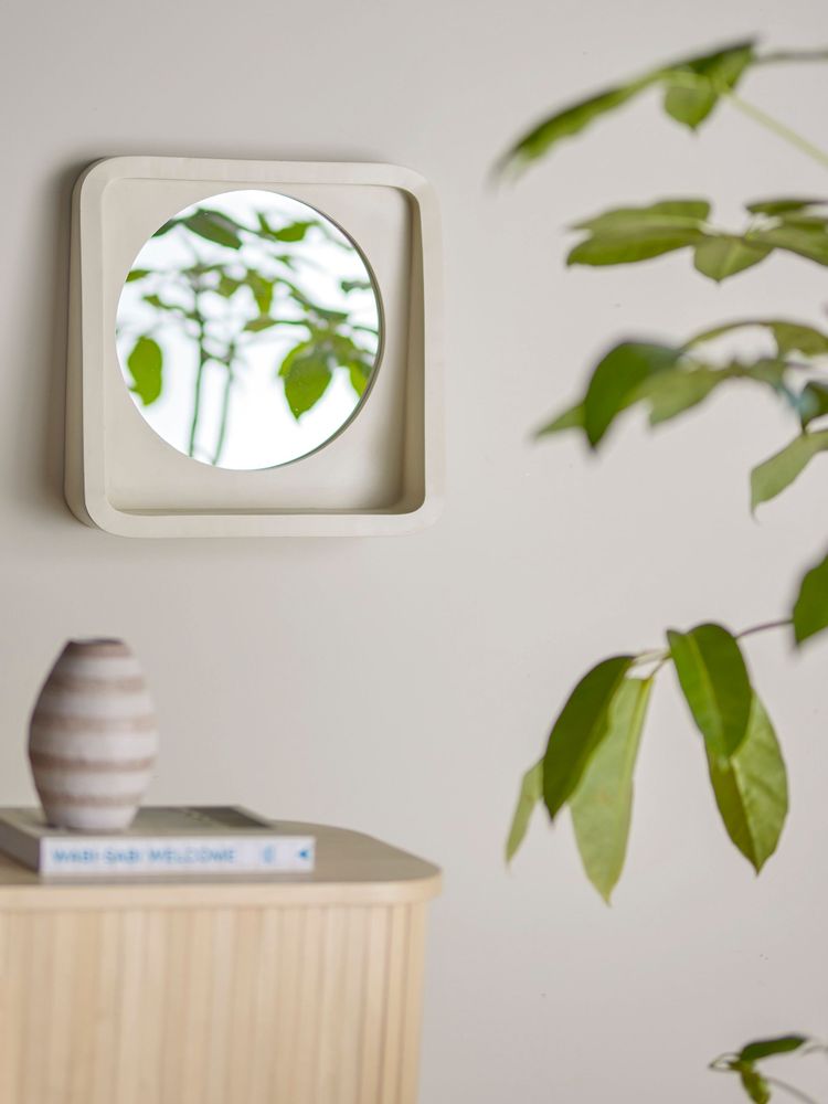 Miroirs - Phoebe Miroir avec étagère, Nature, Polyrésine - BLOOMINGVILLE MULTIBRAND HOUSE