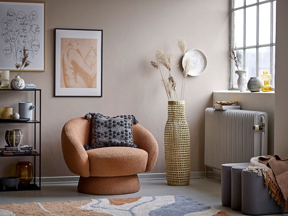 Lounge chairs - Ted Lounge Chair, Brown, Polyester - BLOOMINGVILLE