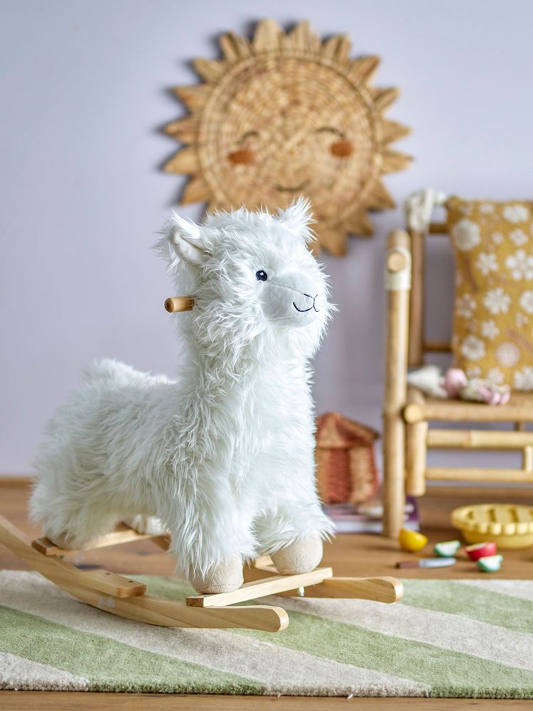 Toys - Kinto Rocking Toy, Lama, White, Polyester - BLOOMINGVILLE MINI