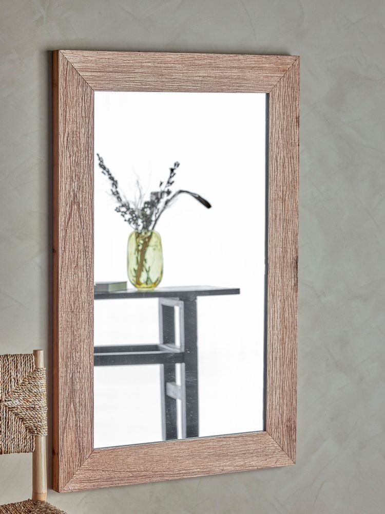 Mirrors - Lohan Wall Mirror, Nature, Firwood - BLOOMINGVILLE MULTIBRAND HOUSE