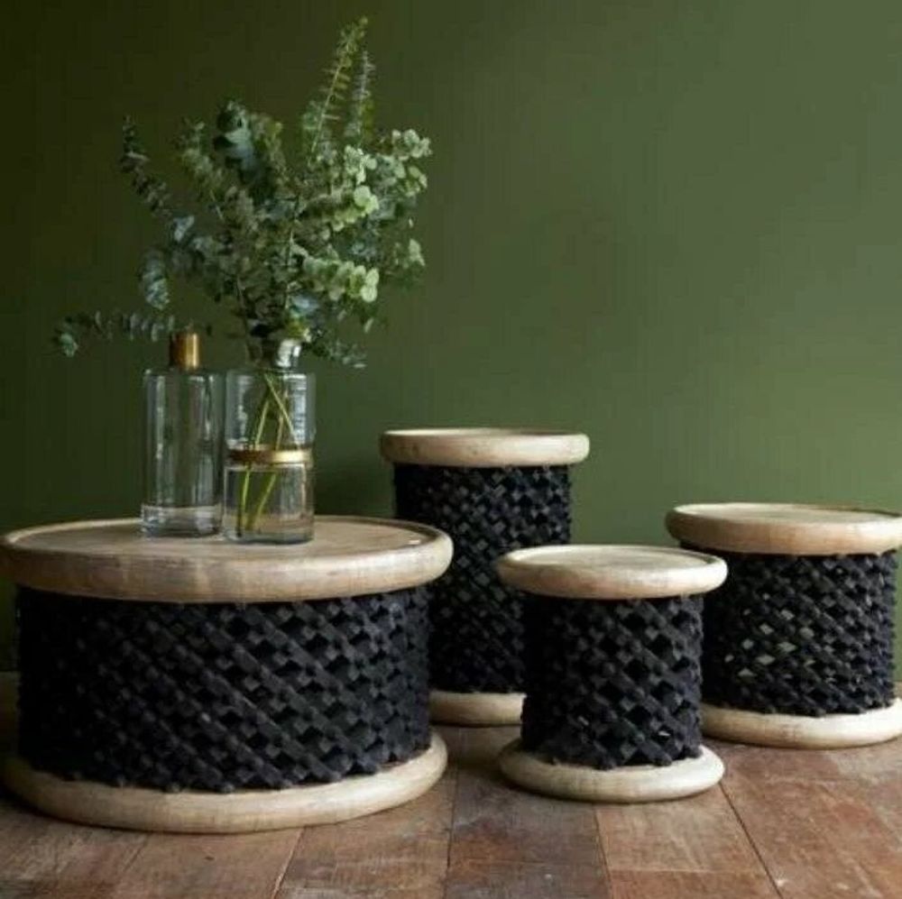 Decorative objects - Bamileke stool or coffee table or nightstand wooden storage furniture - HOME DECOR FR