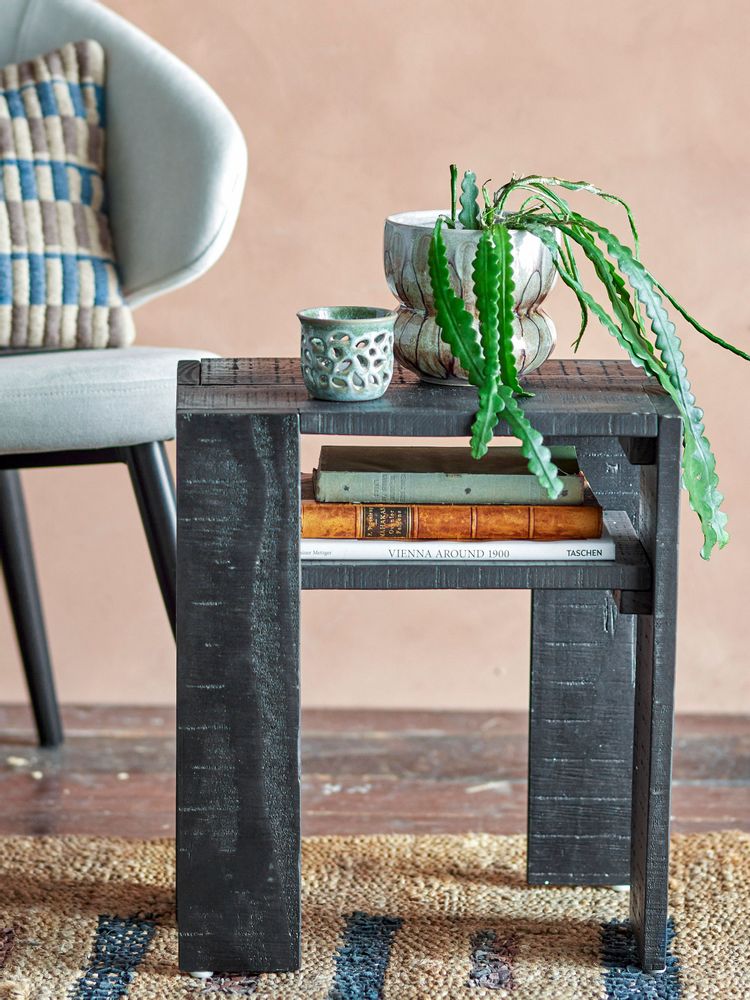 Other tables - Emillio Side Table, Black, Pine - CREATIVE COLLECTION