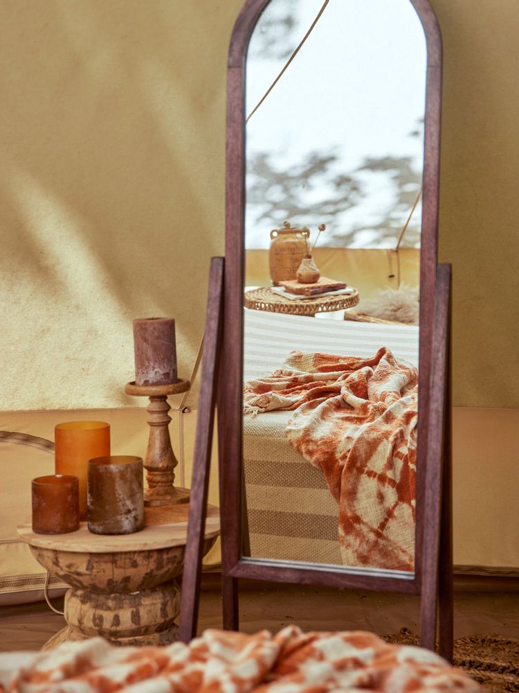 Miroirs - Cathia Miroir sur pied, Marron, Mango  - BLOOMINGVILLE MULTIBRAND HOUSE