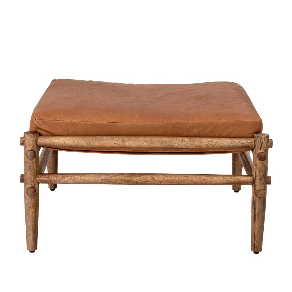 Stools - Aysia Stool, Nature, Leather - BLOOMINGVILLE MULTIBRAND HOUSE