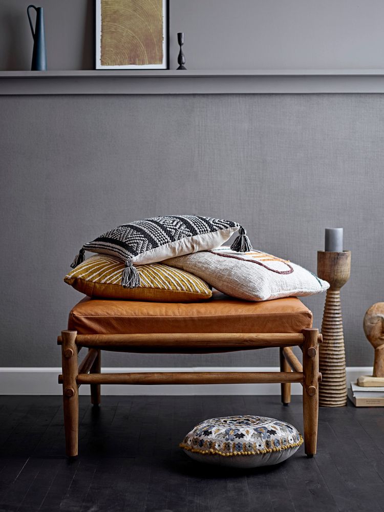 Stools - Aysia Stool, Nature, Leather - BLOOMINGVILLE MULTIBRAND HOUSE
