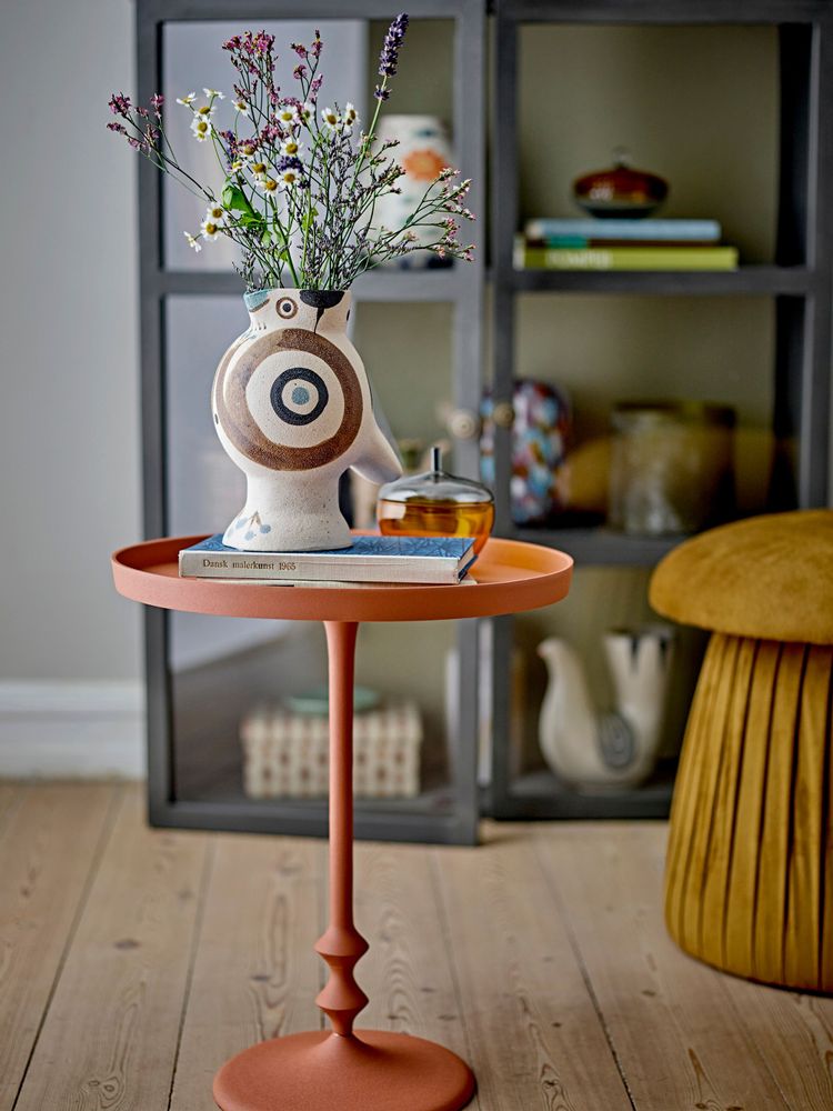 Other tables - Anjou Side Table, Orange, Aluminum - BLOOMINGVILLE