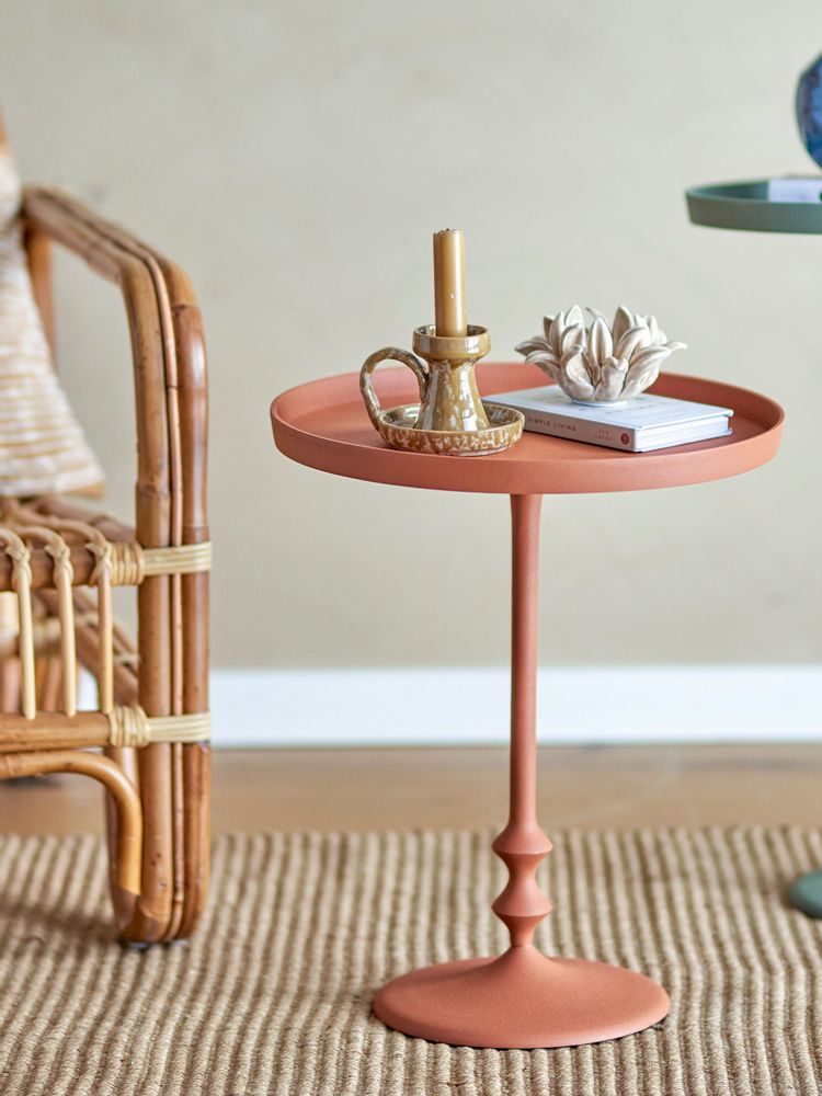 Other tables - Anjou Side Table, Orange, Aluminum - BLOOMINGVILLE