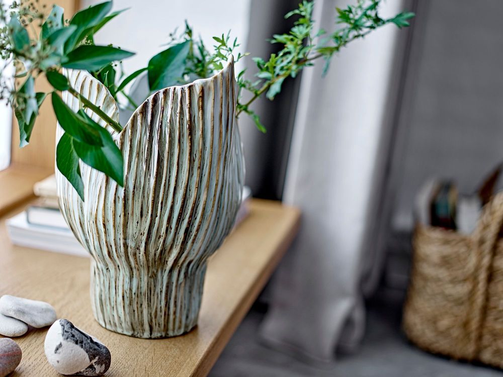 Vases - Mahira Vase, Verte, Grès  - BLOOMINGVILLE MULTIBRAND HOUSE