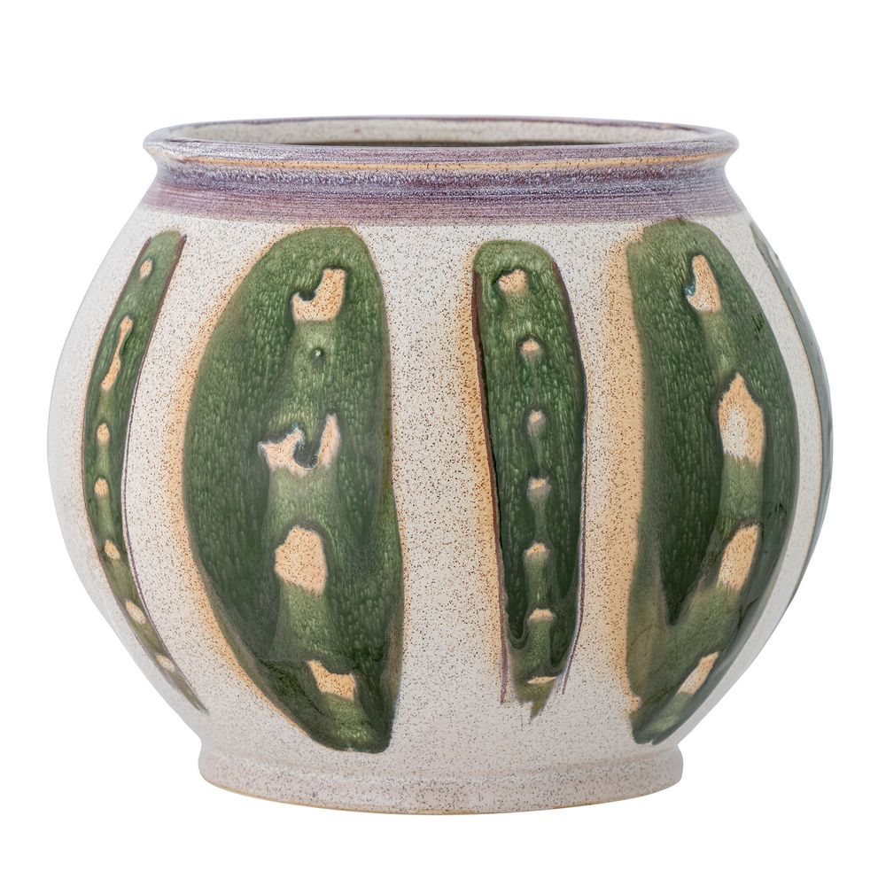 Flower pots - Sazan Flowerpot, Green, Stoneware - CREATIVE COLLECTION