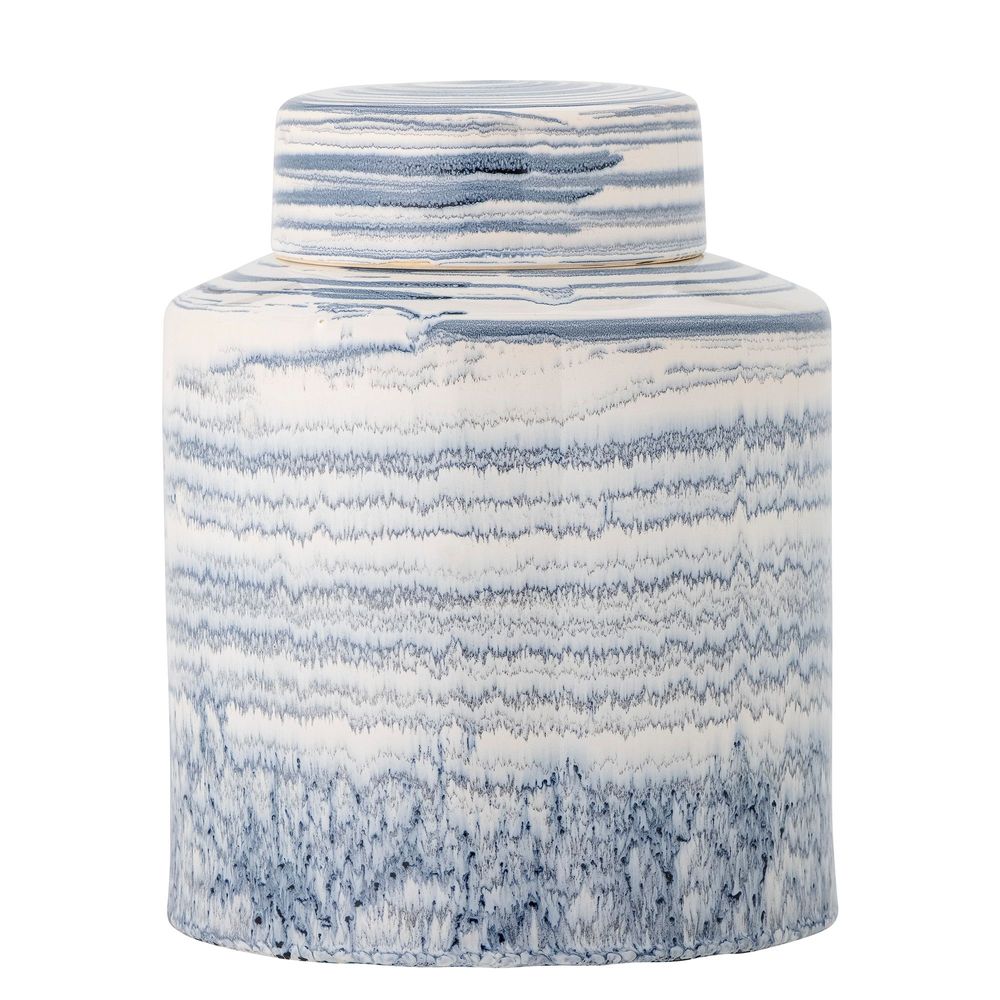 Food storage - Mahina Jar w/Lid, Blue, Stoneware - CREATIVE COLLECTION