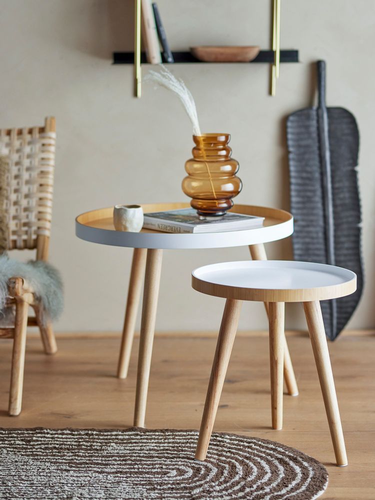 Tables basses - Cappuccino Table basse, Blanc, Bambou Set of 2 - BLOOMINGVILLE MULTIBRAND HOUSE