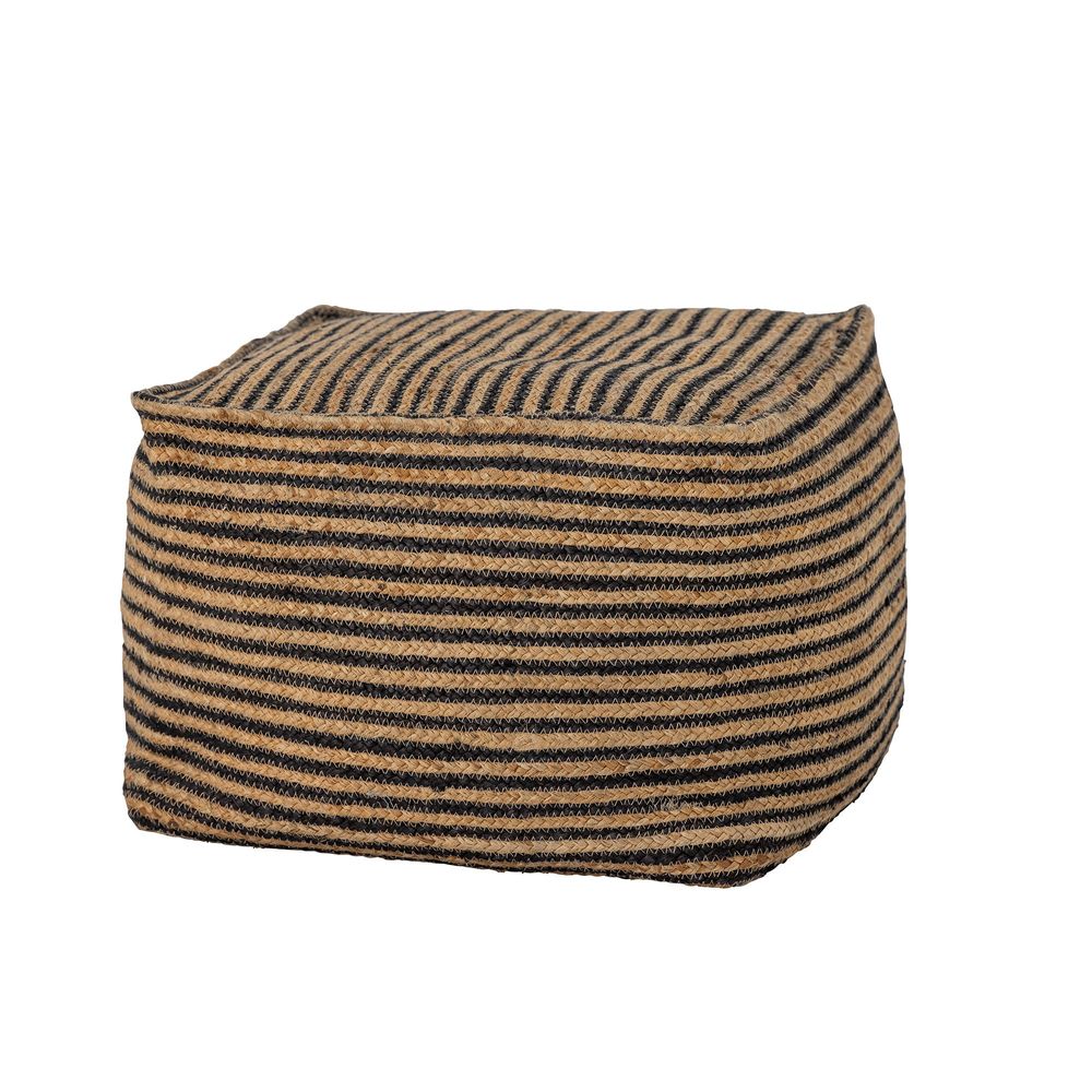 Ottomans - Nao Pouf, Black, Jute - BLOOMINGVILLE MULTIBRAND HOUSE