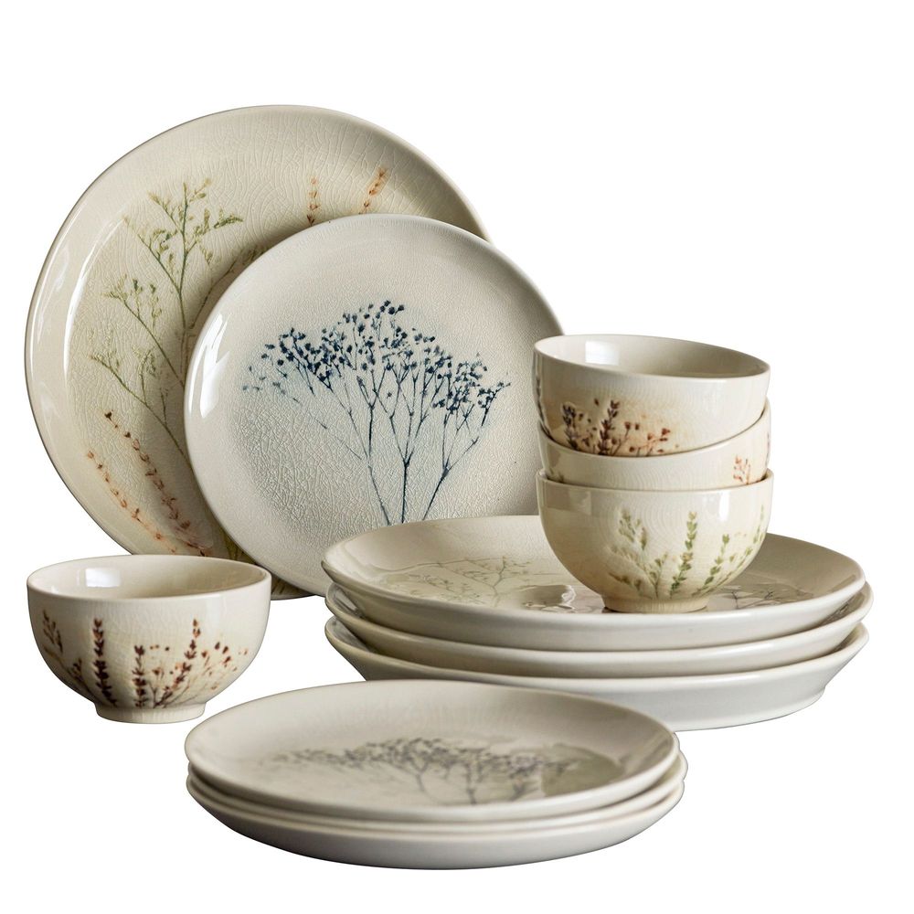 Assiettes au quotidien - Bea Ensemble de Vaiselle, Nature, Grès Set of 4x3 Items - BLOOMINGVILLE MULTIBRAND HOUSE
