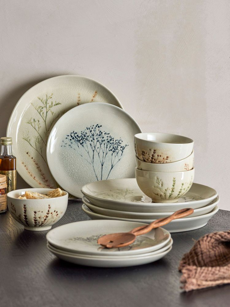 Assiettes au quotidien - Bea Ensemble de Vaiselle, Nature, Grès Set of 4x3 Items - BLOOMINGVILLE MULTIBRAND HOUSE