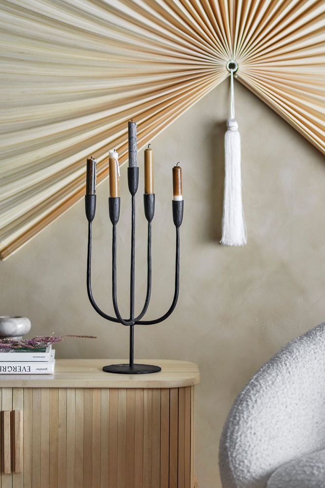 Bougeoirs et photophores - Izma Bougeoir, Noir, Métal - BLOOMINGVILLE MULTIBRAND HOUSE