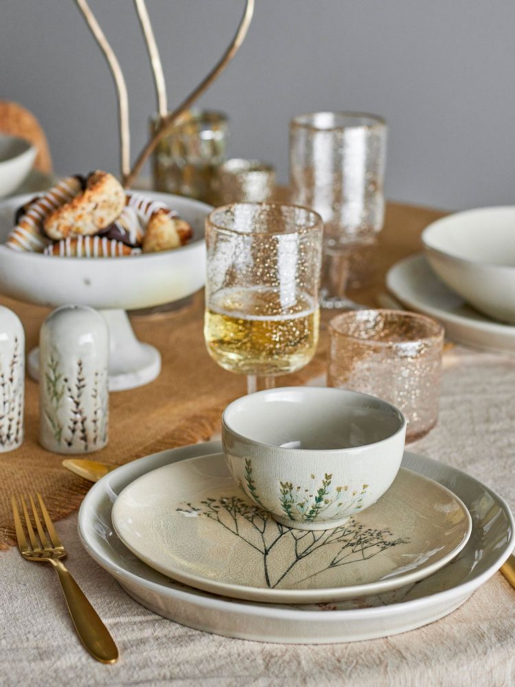 Assiettes au quotidien - Bea Ensemble de Vaiselle, Nature, Grès Set of 4x3 Items - BLOOMINGVILLE MULTIBRAND HOUSE