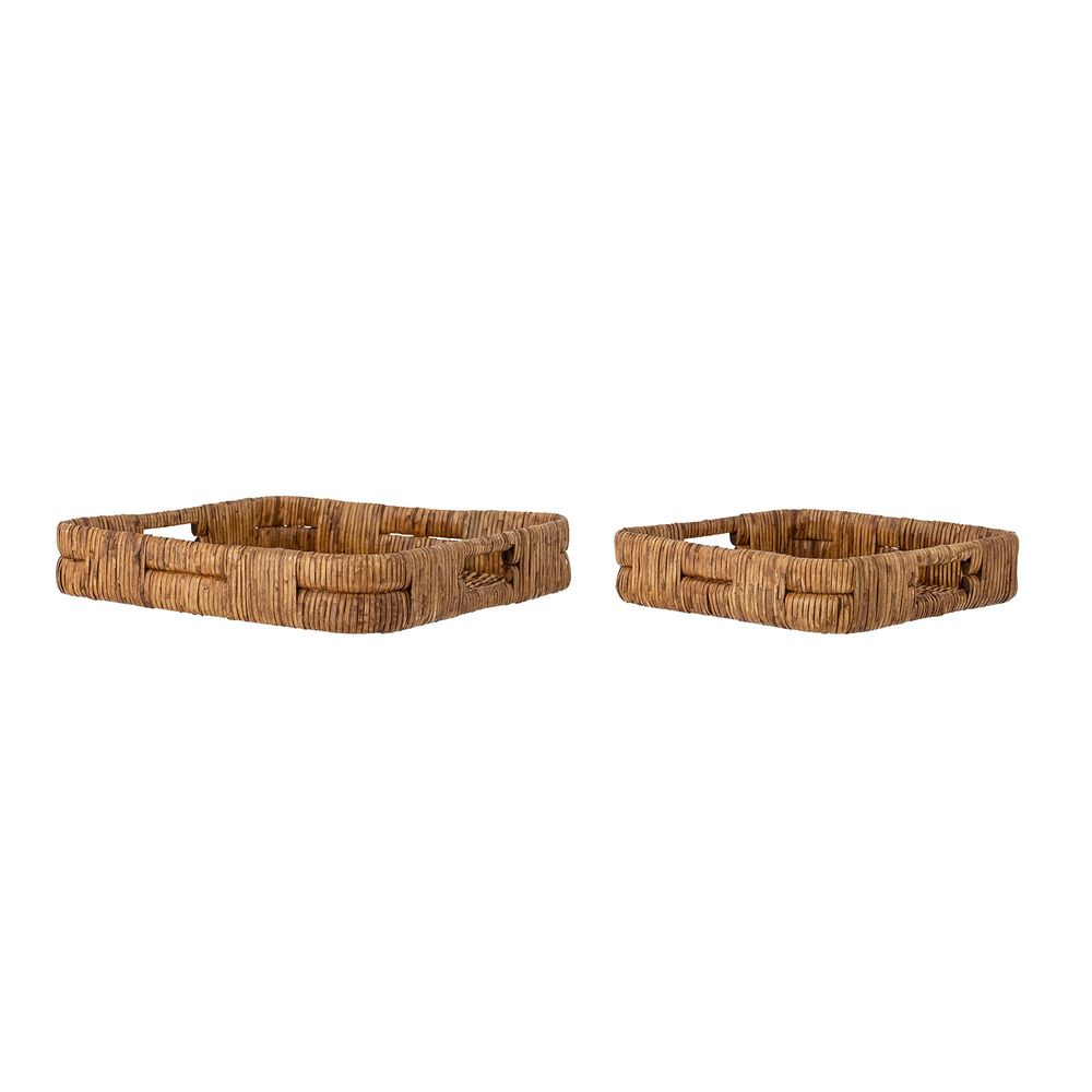 Couverts & ustensiles de cuisine - Diann Plateau de service, Marron, Rotin Set of 2 - BLOOMINGVILLE MULTIBRAND HOUSE