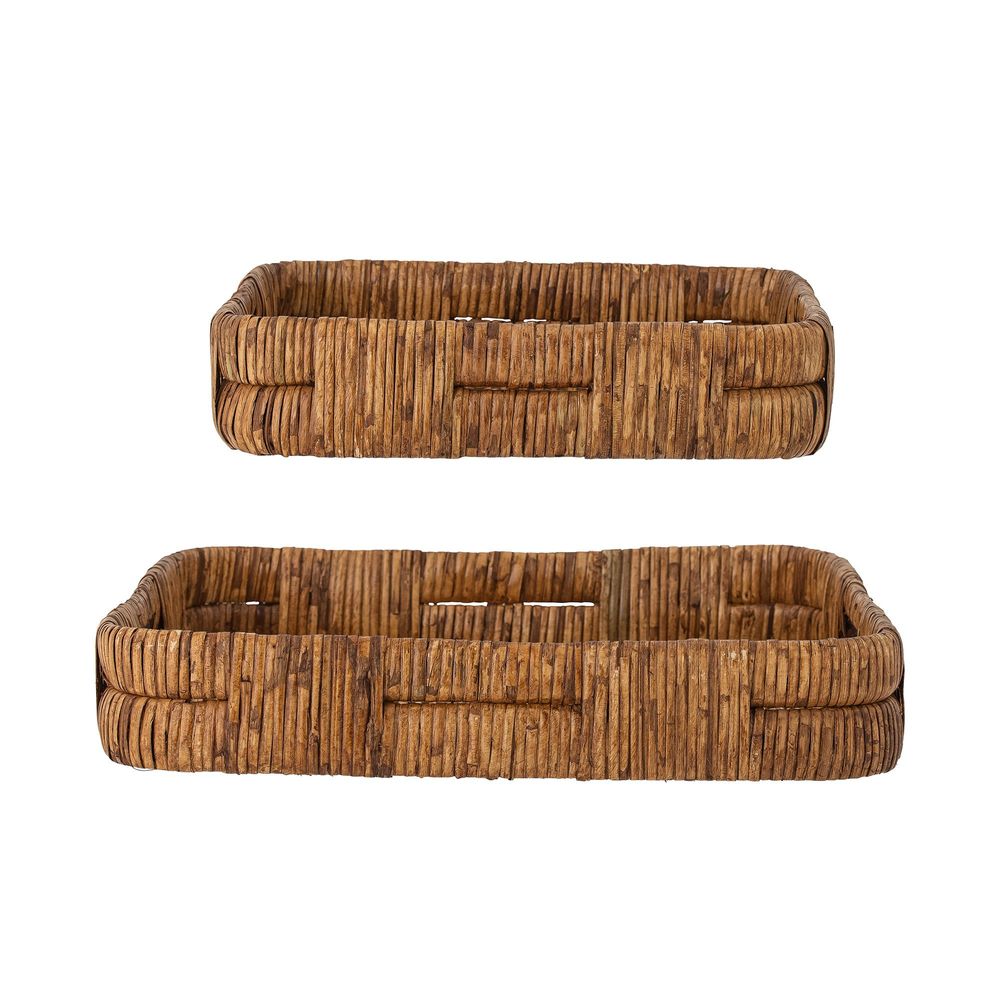 Couverts & ustensiles de cuisine - Diann Plateau de service, Marron, Rotin Set of 2 - BLOOMINGVILLE MULTIBRAND HOUSE