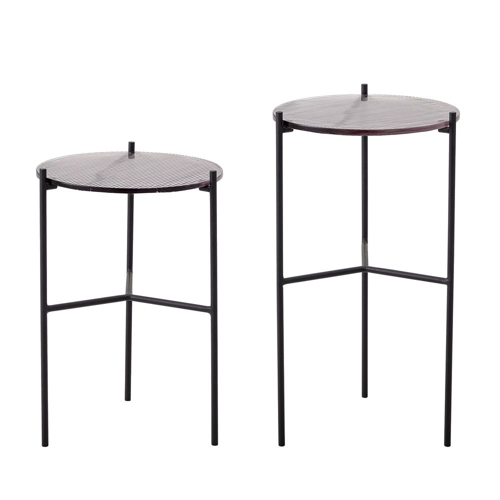 Other tables - Cille Side Table, Grey, Glass Set of 2 - BLOOMINGVILLE MULTIBRAND HOUSE