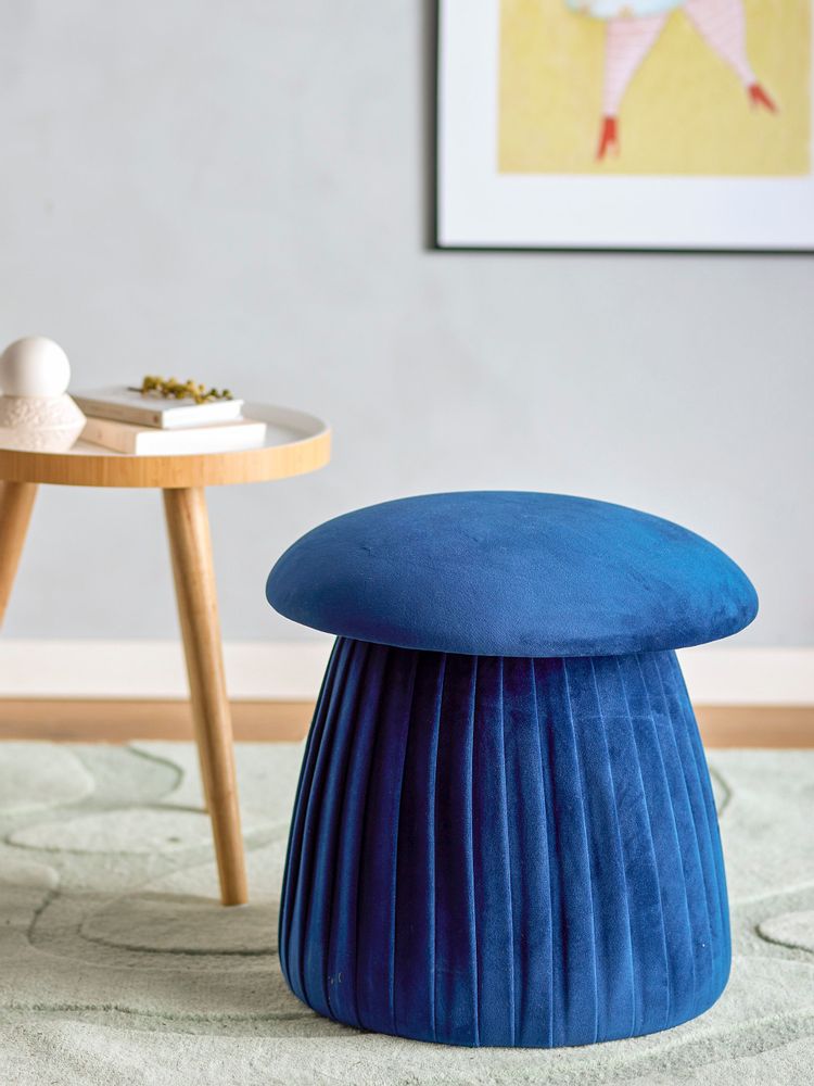 Poufs - Roberta Pouf, Blue, Polyester Recyclé - BLOOMINGVILLE MULTIBRAND HOUSE