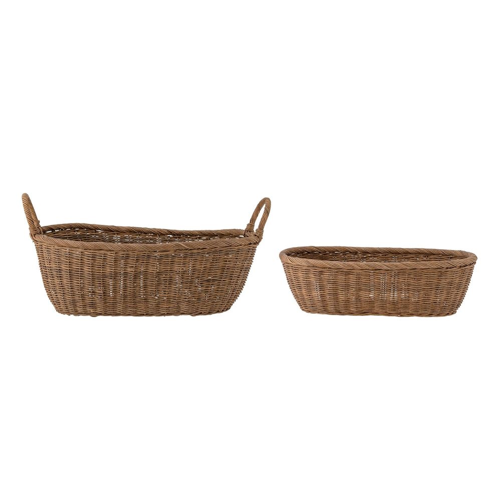 Shopping baskets - Selma Basket, Nature, Rattan Set of 2 - BLOOMINGVILLE MULTIBRAND HOUSE