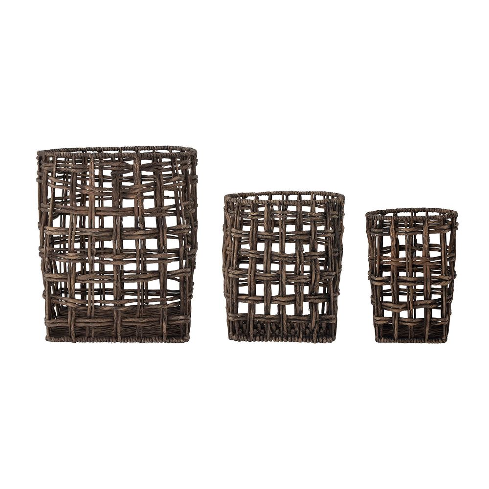 Paniers - Fune Panier, Marron, Jacinthe d'eau Set of 3 - CREATIVE COLLECTION