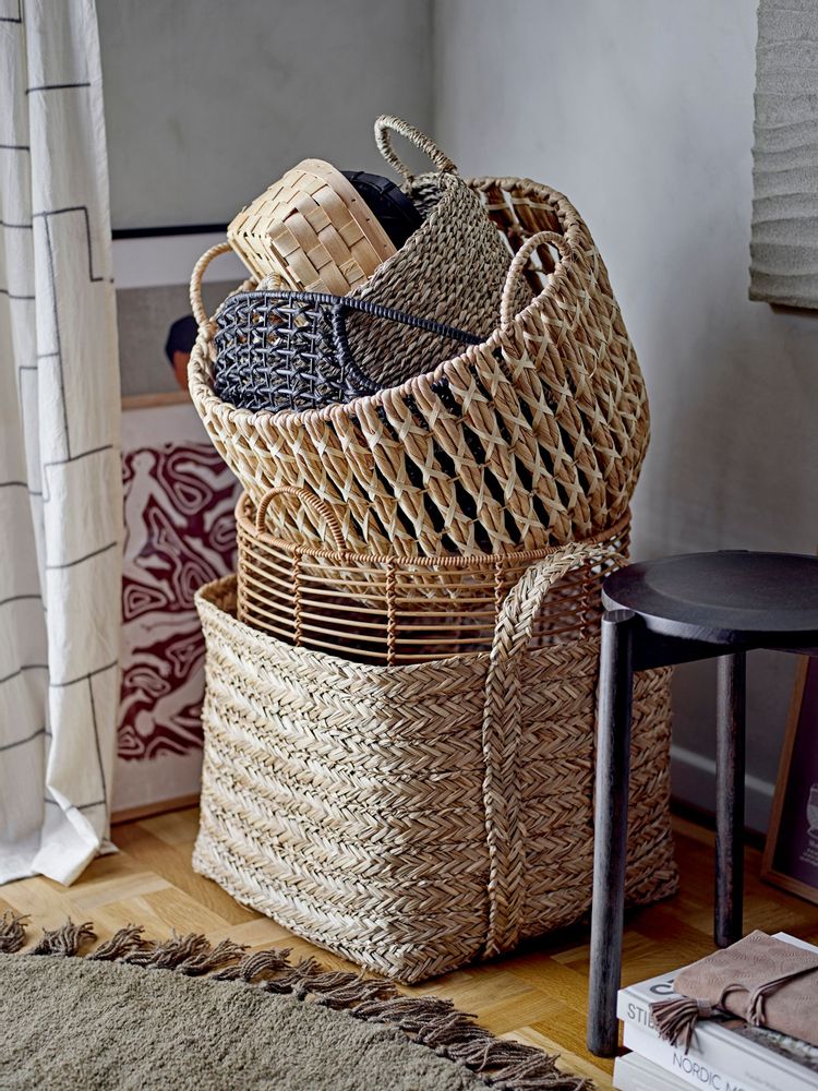 Shopping baskets - Maisie Basket, Nature, Seagrass Set of 3 - BLOOMINGVILLE