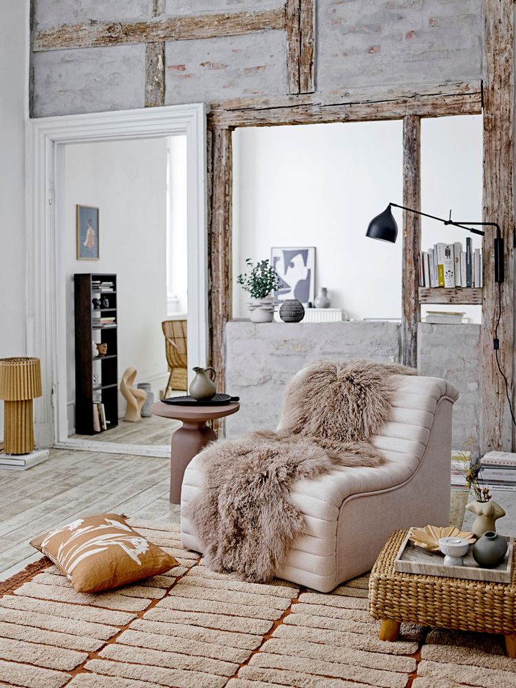 Tissus - Abo Peau, Marron, Lambskin Tibetian - BLOOMINGVILLE MULTIBRAND HOUSE