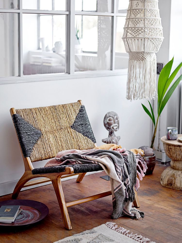 Lounge chairs - Grant Lounge Chair, Black, Teak  - CREATIVE COLLECTION